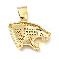Brass Micro Pave Clear Cubic Zirconia Pendants&nbsp;KK-H433-36G