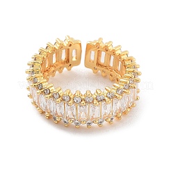 Brass with Cubic Zirconia Open Cuff Rings&nbsp;LS-RJEW-B053-06