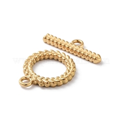 Ion Plating(IP) 304 Stainless Steel Ring Toggle Clasps&nbsp;X-STAS-A092-09A-G