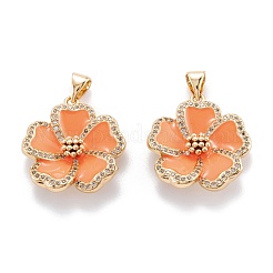 Real 18K Gold Plated Brass Micro Pave Clear Cubic Zirconia Beads Pendants&nbsp;ZIRC-M114-32G
