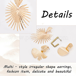 8 Pairs 8 Style Gingko Leaf & Fan & Spiral & Trapezoid Alloy Dangle Stud Earrings for Women&nbsp;EJEW-AN0001-45