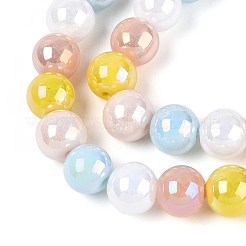 Electroplate Glass Beads Strands&nbsp;EGLA-N019-10mm-02