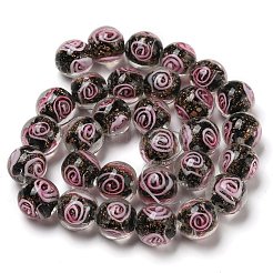 Handmade Gold Sand Lampwork Beads Strands&nbsp;LAMP-OC0001-53A