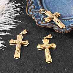 Golden 304 Stainless Steel Crucifix Cross Big Pendants for Easter&nbsp;STAS-V0493-79B