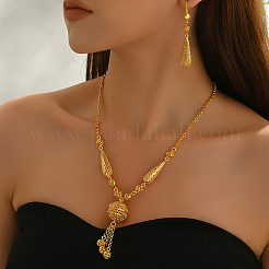 Alloy Hollow Round Teardrop Earrings & Necklaces Sets for Weddings and Celebrations&nbsp;TU1381