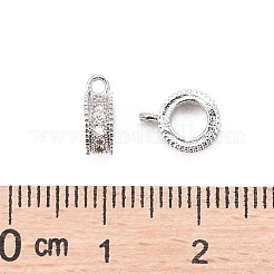 Rack Plating Brass Micro Pave Cubic Zirconia Tube Bails&nbsp;ZIRC-I012-05P-RS