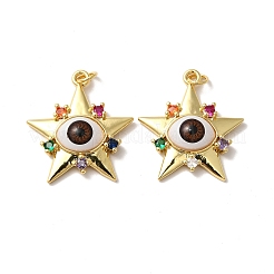 Brass Micro Pave Colorful Cubic Zirconia Pendants&nbsp;ZIRC-E006-05G-02
