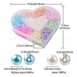 9 Style Spray Painted ABS Plastic Imitation Pearl Beads&nbsp;OACR-YW0001-42