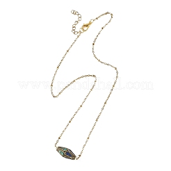Brass Synthetic Coral and Turquoise Tibetan Beads Pendant 304 Stainless Steel Satellite Chain Necklaces&nbsp;NJEW-JN06517