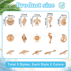 40Pcs 10 Styles 1-Hole Alloy Shank Buttons&nbsp;BUTT-PH0001-69