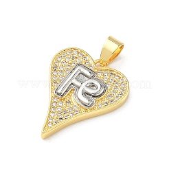 Brass Micro Pave Clear Cubic Zirconia Pendants&nbsp;KK-P350-26A-02