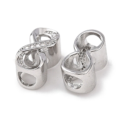 Brass Micro Pave Clear Cubic Zirconia European Beads&nbsp;KK-Z142-07P