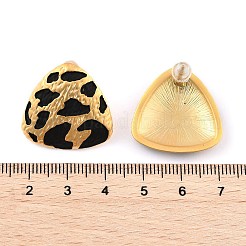 Leopard Print Brass Enamel Stud Earrings for Women&nbsp;EJEW-U055-15D-G