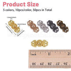 50Pcs 5 Colors Flower Alloy Snap Lock Clasps&nbsp;FIND-GL0002-03