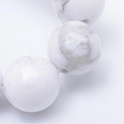Round Natural Howlite Bead Strands&nbsp;G-R345-6mm-18
