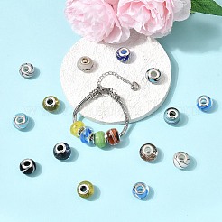 Mixed Styles Handmade Lampwork Large Hole Rondelle European Beads&nbsp;LPDL-L003-03