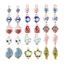30Pcs 15 Style Handmade Porcelain Pendants&nbsp;PALLOY-PH01898
