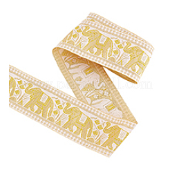  4.7~5 Yards Elephant/Cross/Rhombus Ethnic Style Polyester Jacquard Wide Ribbon&nbsp;OCOR-PH0004-33