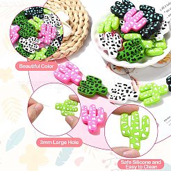 20Pcs 5 Colors Cactus Food Grade Eco-Friendly Silicone Focal Beads&nbsp;SIL-CJ0001-74