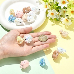 16Pcs 8 Styles Animal Theme UV Plating Acrylic Beads&nbsp;OACR-YW0004-42