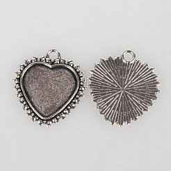 Tibetan Style Alloy Pendant Cabochon Settings&nbsp;TIBEP-N003-15AS