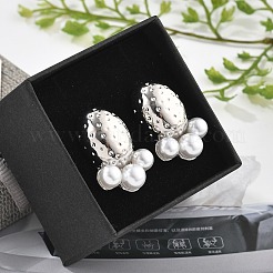 Brass Oval Stud Earrings&nbsp;EJEW-R016-07P