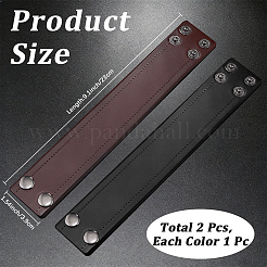 2Pcs 2 Colors Flat Sided Cowhide Leather Cord Bracelets&nbsp;BJEW-CL0001-58