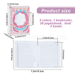 2 Books 2 Styles 3 Inch PVC Mini Photo Album with Flower Window&nbsp;AJEW-CP0005-37