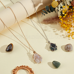 6Pcs 2 Colors Iron Cable Chain Empty Macrame Pouch Pendant Slider Necklace Making&nbsp;NJEW-NB0001-32