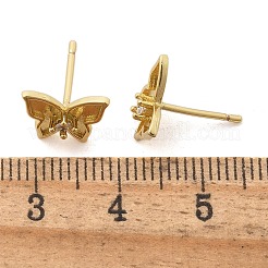 Brass Butterfly Stud Earrings&nbsp;EJEW-R016-19G