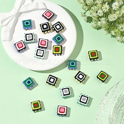 10Pcs 5 Colors Painted Glass Beads Enamel Beads&nbsp;LAMP-YW0001-95