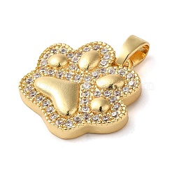 Brass Micro Pave Clear Cubic Zirconia Pendants&nbsp;KK-G483-01G