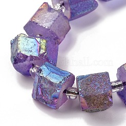 Electroplated Natural Quartz Beads Strands&nbsp;G-G767-02-22