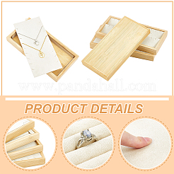 4Pcs 4 Styles Rectangle Wood & Velveteen Jewelry Organizer Display Trays for Rings Earrings Necklaces Bracelets&nbsp;ODIS-TW0001-10