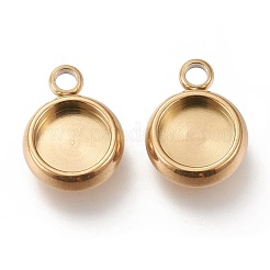 Ion Plating(IP) 304 Stainless Steel Pendant Cabochon Settings&nbsp;STAS-I162-01B-G