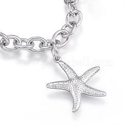 Tarnish Resistant 304 Stainless Steel Charm Bracelets&nbsp;BJEW-G544-05P