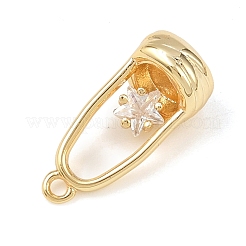Brass Micro Pave Clear Cubic Zirconia Pendants&nbsp;KK-G545-19G