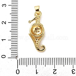 Brass Micro Pave Cubic Zirconia Pendants&nbsp;KK-I383-06G-01