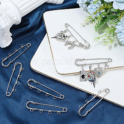 30Pcs Iron Brooch Findings&nbsp;IFIN-SC0002-10B-P