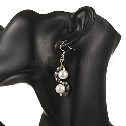 Shell Pearl 304 Stainless Steel Dangle Earrings&nbsp;EJEW-JE07370-01