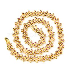 Rack Plating Brass Pave Cubic Zirconia Butterfly Link Necklaces&nbsp;NJEW-A031-03G-03