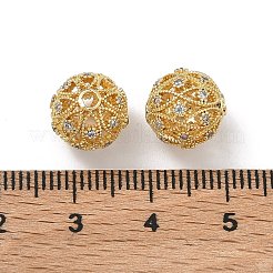 Brass Micro Pave Clear Cubic Zirconia Beads&nbsp;LS-KK-D228-05G