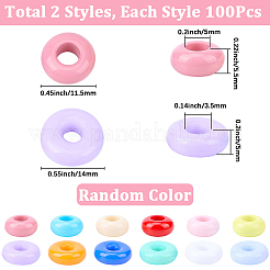 200Pcs 2 Styles Opaque Acrylic Beads&nbsp;OACR-SP0002-06