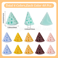 240Pcs 6 Colors Resin Cheese Shape Cabochons&nbsp;MRMJ-SC0001-64
