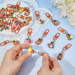 36Pcs 9 Styles Resin with Iron Pendant Decorations&nbsp;KEYC-DC0001-43