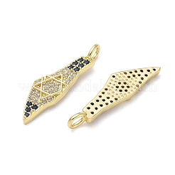 Brass Micro Pave Marine Blue Cubic Zirconia Pendants&nbsp;KK-CBA56EF-04G