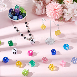 40Pcs 2 Colors Transparent/Opaque Acrylic Enamel Pendants&nbsp;TACR-SC0002-69