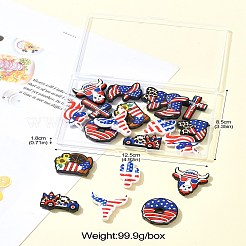 20Pcs 10 Styles Independence Day Silicone Focal Beads&nbsp;SIL-CJ0001-76