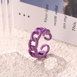 Spray Painted Alloy Oval Curb Chain Cuff Rings for Women&nbsp;WG64013-05
