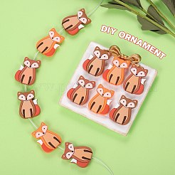 12Pcs 3 Colors Cartoon Fox Silicone Focal Beads&nbsp;JX716A